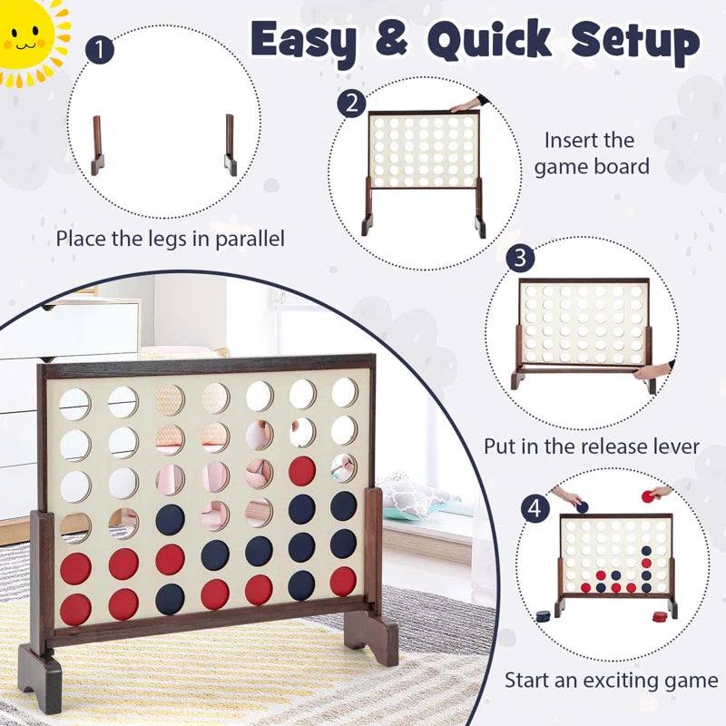 Costway Wood Foldable Giant Games with Carrying Case