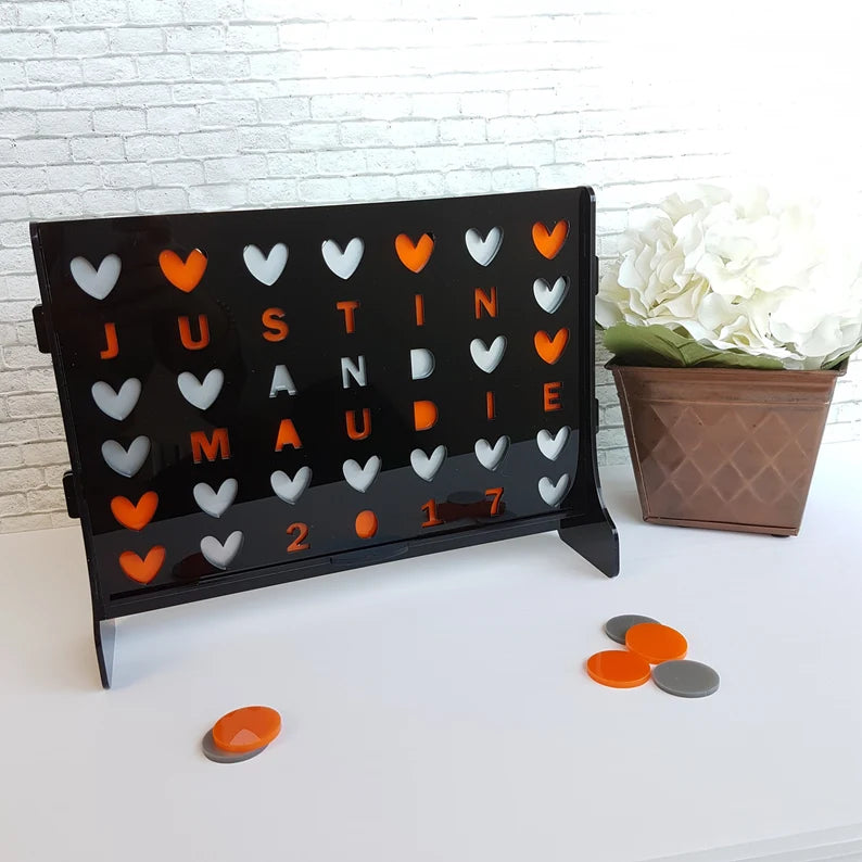 Four in a Row, Custom four in a Row, personalized gift, Couple gift, Family game, Gifts for him, Gifts for Her, Personalized Boardgame