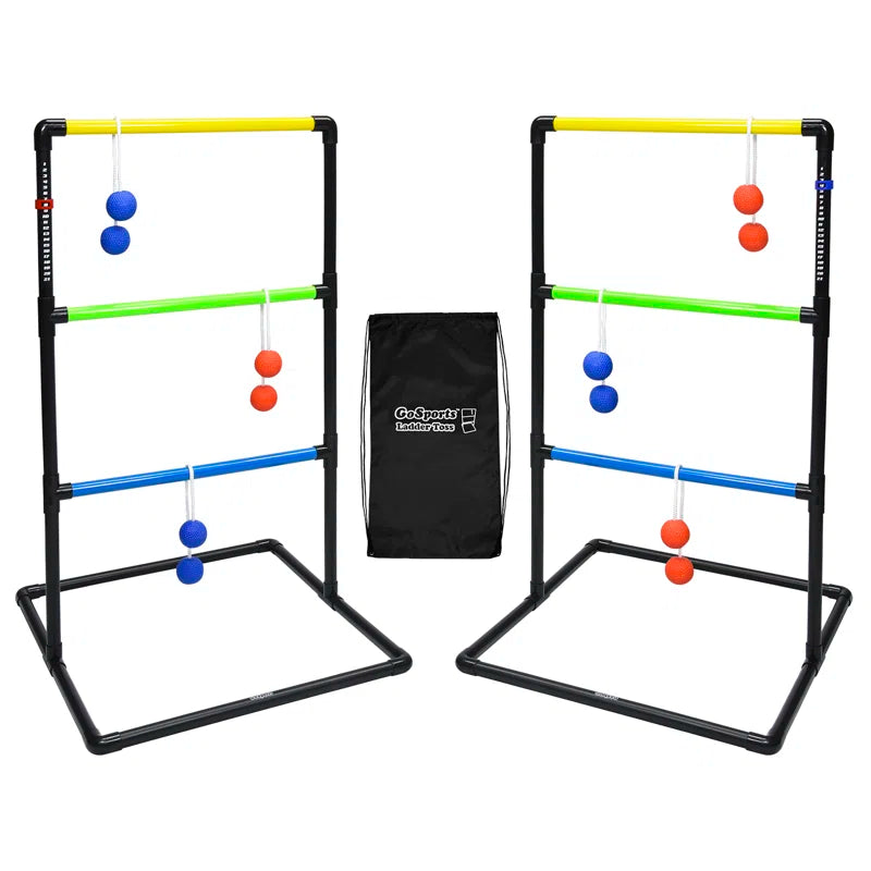 GoSports Indoor Outdoor Ladder Toss Game Set - Backyard Lawn Game - Rubber Bolos, Carrying Case and Score Trackers