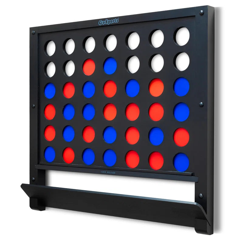 Gosports Wall Mounted Giant 4 In A Row Game - Jumbo 4 Connect Family Fun With Coins - Natural