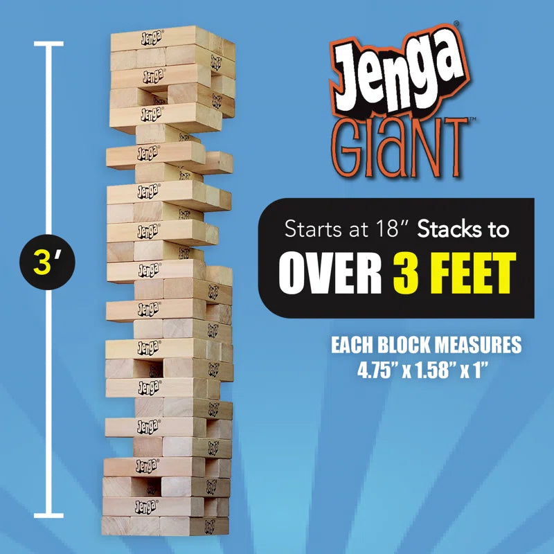 Jenga GIANT Challenge - Stacks to over 3 feet high!