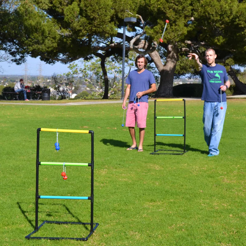 GoSports Indoor Outdoor Ladder Toss Game Set - Backyard Lawn Game - Rubber Bolos, Carrying Case and Score Trackers