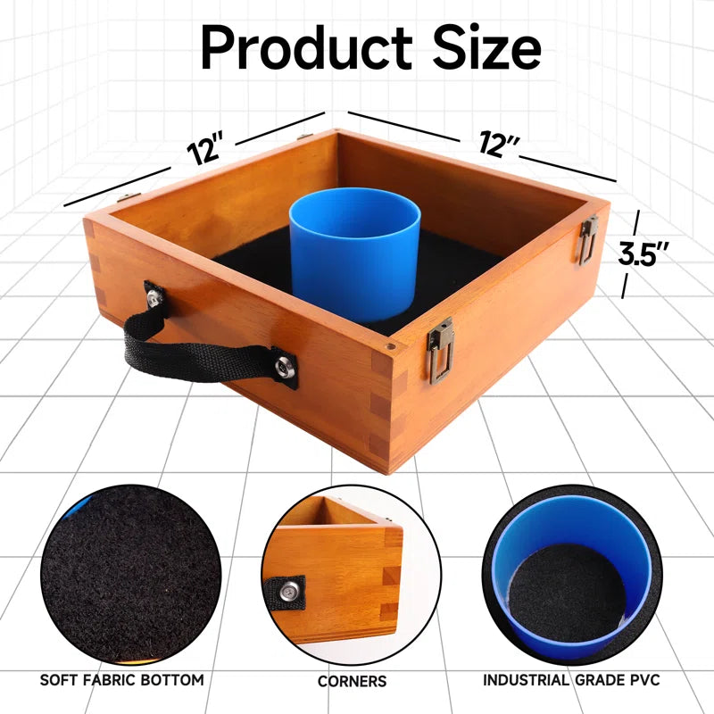 GSE Quality Solid Wood Washer Toss Game Set with 8 Washers for Outdoor Backyard, Lawn, Beach