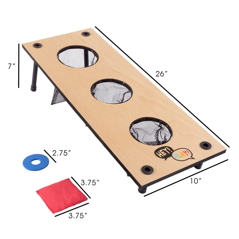2-in-1 Washers Game and Bean Bag Toss Set – Classic Wooden Lawn Games and Outdoor Games for Kids and Adults – Family Game for Backyard and Tailgate Parties by Hey! Play!