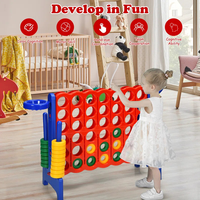 Gymax Plastic Foldable 4-to-Score Giant Game Set
