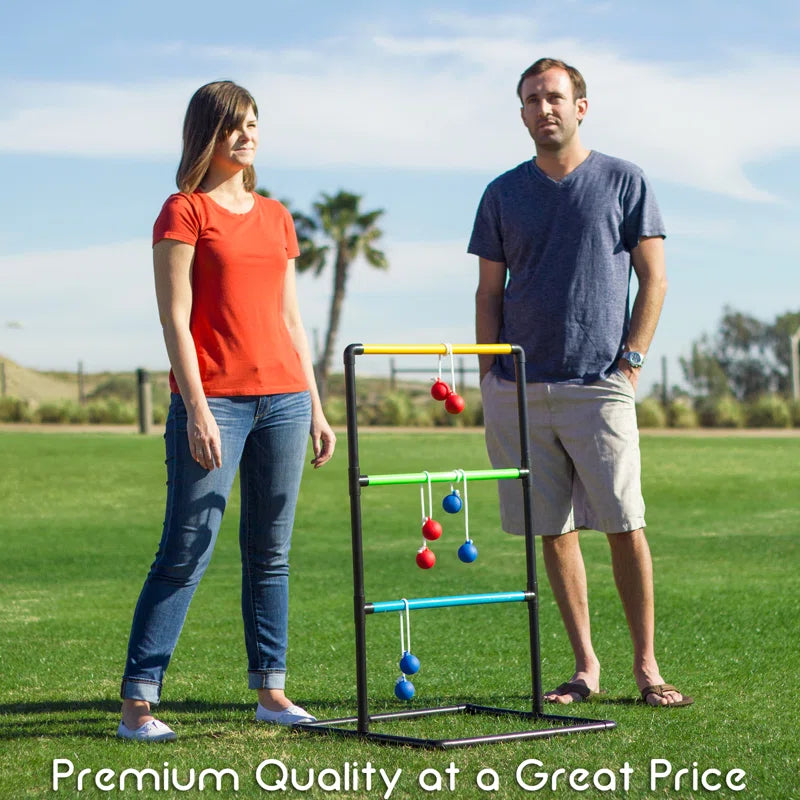 GoSports Indoor Outdoor Ladder Toss Game Set - Backyard Lawn Game - Rubber Bolos, Carrying Case and Score Trackers