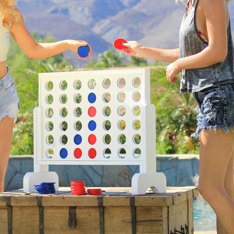 GoSports 2 foot Width Giant 4 in a Row Game with Carrying Case, Made from Wood