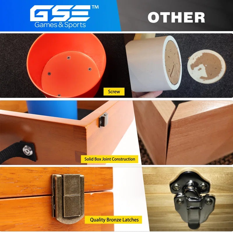 GSE Quality Solid Wood Washer Toss Game Set with 8 Washers for Outdoor Backyard, Lawn, Beach