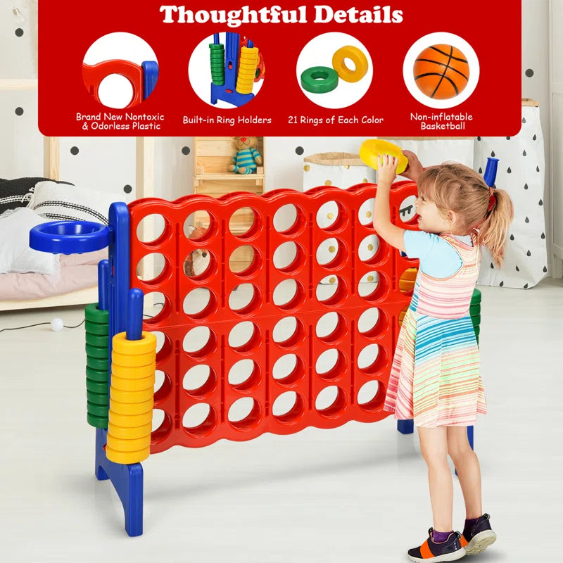 Gymax Plastic Foldable 4-to-Score Giant Game Set