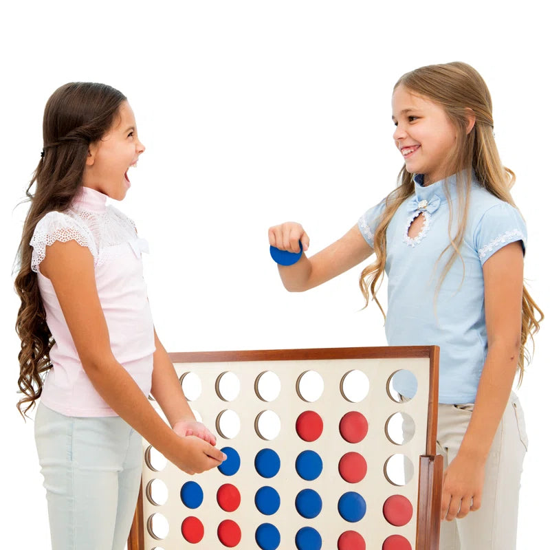Hey Play 4-In-a-Row Family Game, Natural Finish
