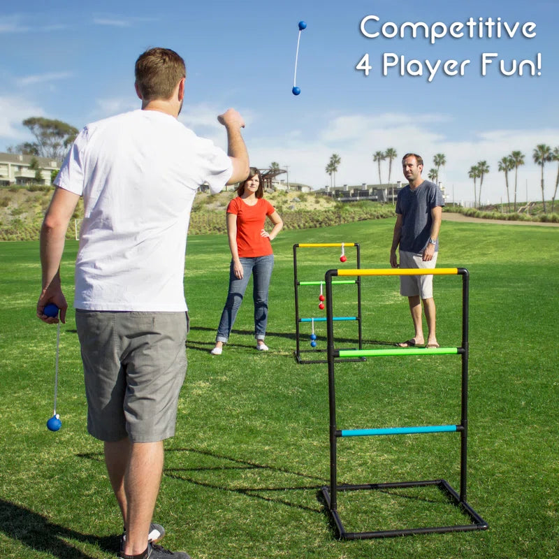 GoSports Indoor Outdoor Ladder Toss Game Set - Backyard Lawn Game - Rubber Bolos, Carrying Case and Score Trackers