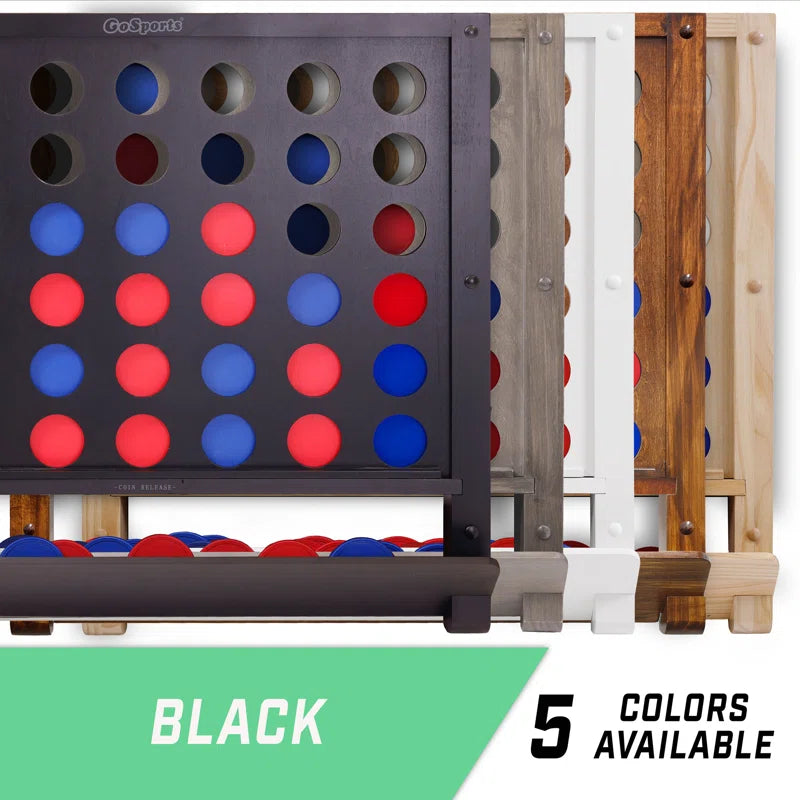 Gosports Wall Mounted Giant 4 In A Row Game - Jumbo 4 Connect Family Fun With Coins - Natural