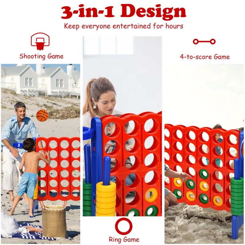 Gymax Plastic Foldable 4-to-Score Giant Game Set
