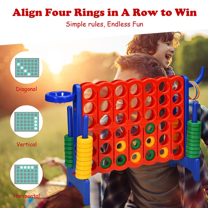 Gymax Plastic Foldable 4-to-Score Giant Game Set