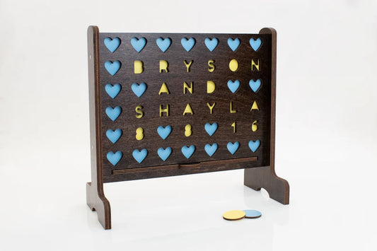 Personalized Four-In-A-Row Game, great Anniversary or Wedding Gift